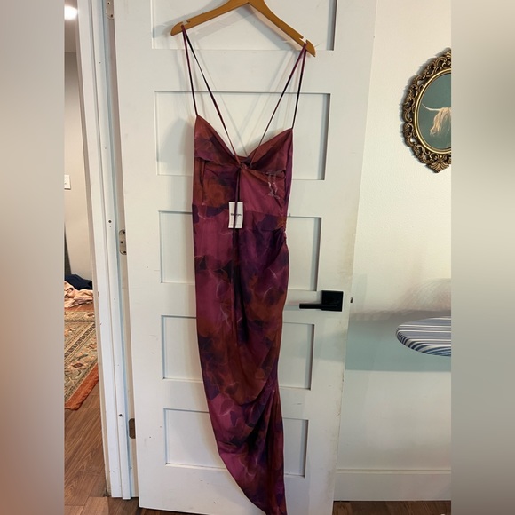 Purple/Orange Asymmetrical Dress - Picture 3 of 4